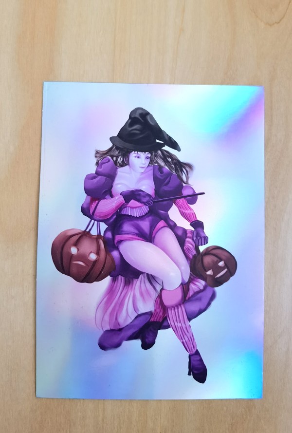 Holographic Print - Halloween Witch - A6 size Only