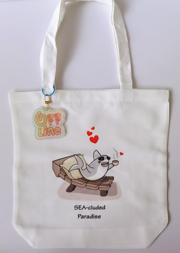 Mix n' Match Tote Bag with Large Holographic Keychain